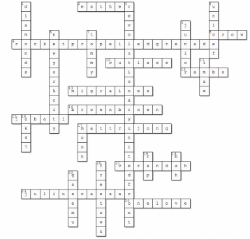 A Long Way Gone Crossword Puzzle - war